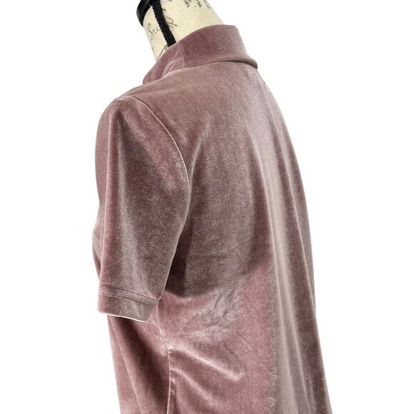 Madewell Women's Velvet Mini Dress Frosty Mauve Mockneck Shift Dress, Size Small - Picture 6 of 10